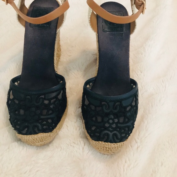 SOLD TORY BURCH navy blue Espadrilles shoes 9 - Picture 7 of 10
